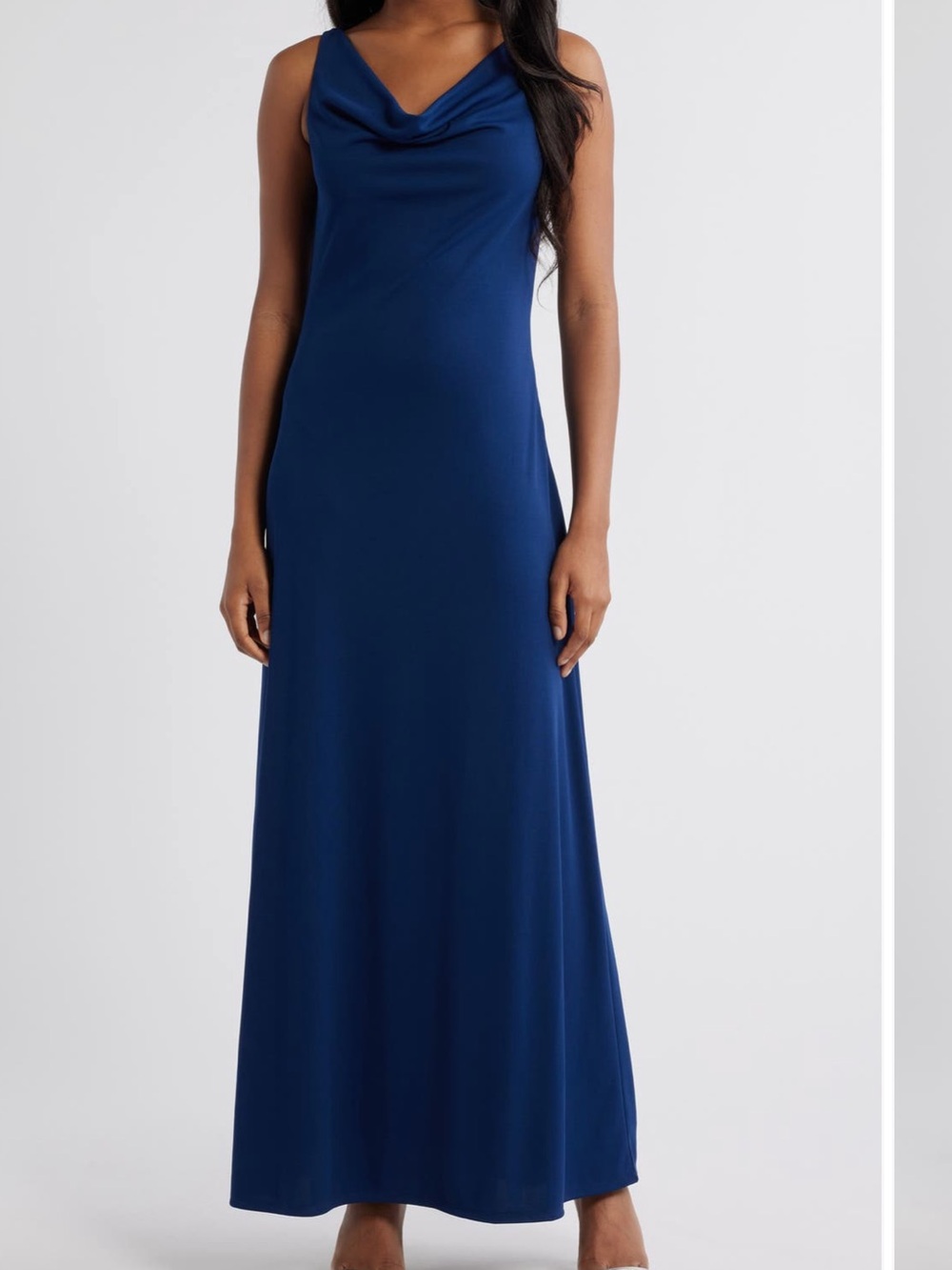 Wayf Navy Cowl Neck Maxi Dress with Strappy Back